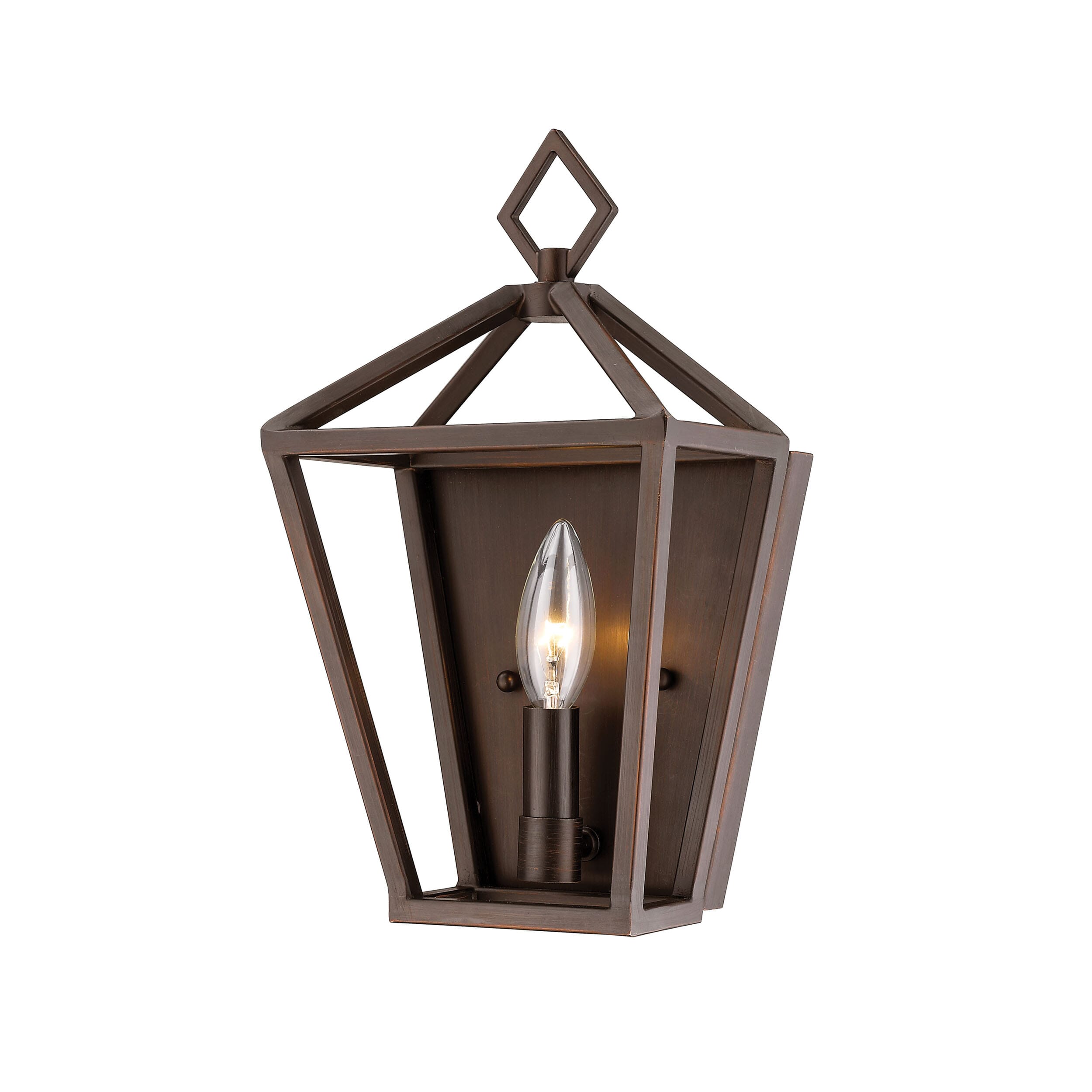 1-Light Wall Sconce in Rubbed Bronze