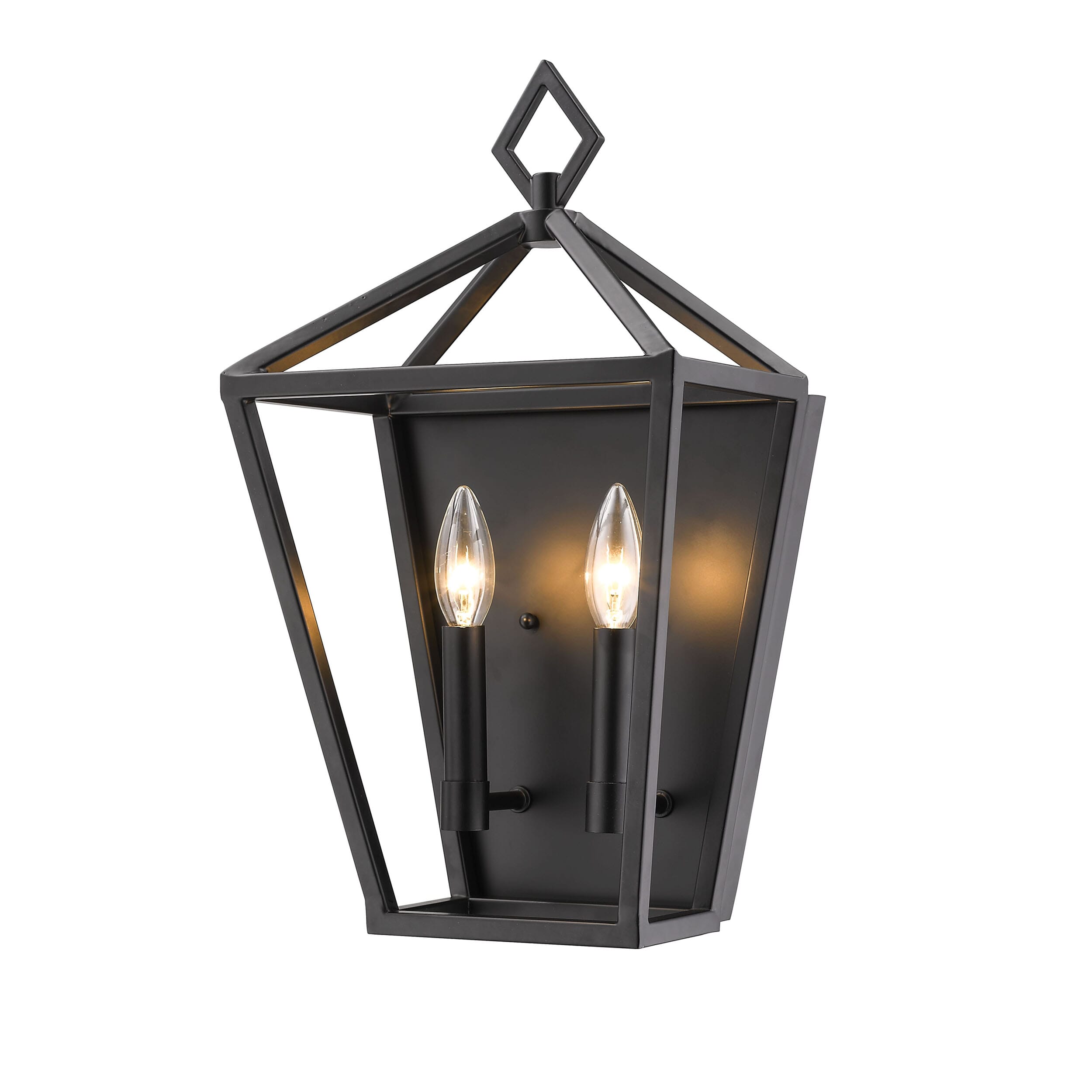 2-Light Wall Sconce in Matte Black