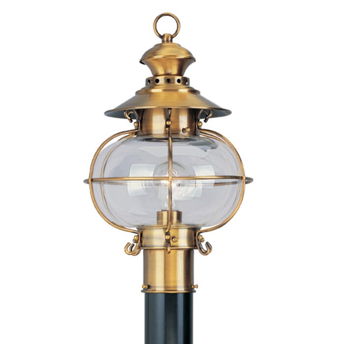 Harbor 1-Light Outdoor Post-Top Lanterm in Flemish Brass Harbor 1-Light Outdoor Post-Top Lanterm in Flemish Brass