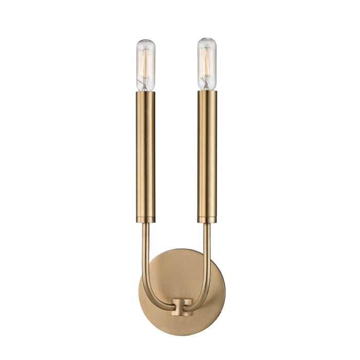Hudson Valley Gideon 2-Light 16" Wall Sconce in Aged Brass Hudson Valley Gideon 2-Light 16" Wall Sconce in Aged Brass