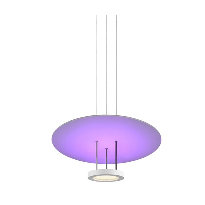 Sonneman Chromaglo Spectrum 22" LED Round Pendant in Satin White Sonneman Chromaglo Spectrum 22" LED Round Pendant in Satin White