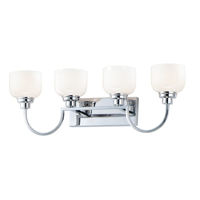 Maxim Swale 4-Light Bathroom Vanity Light in Polished Chrome Maxim Swale 4-Light Bathroom Vanity Light in Polished Chrome