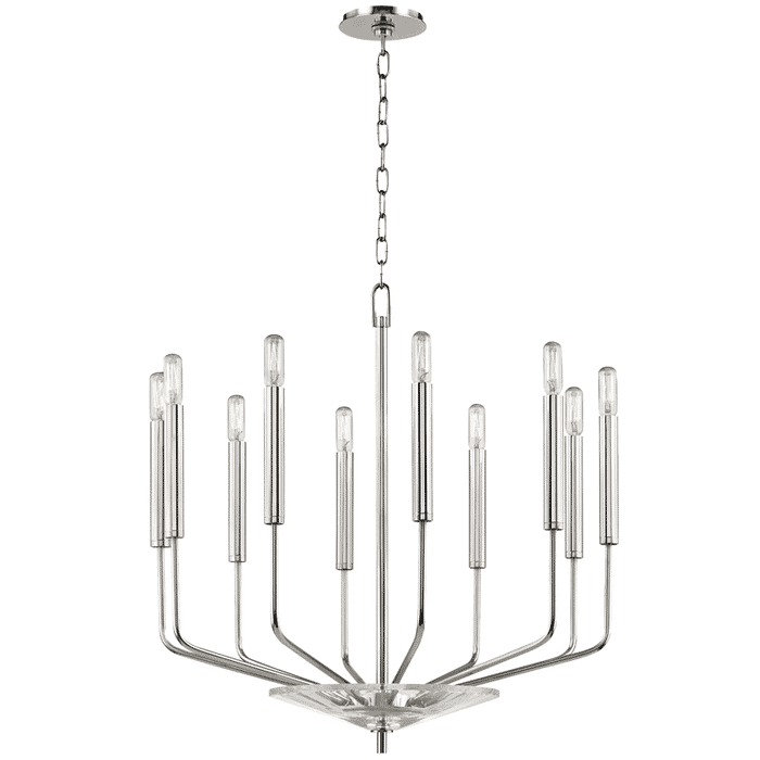 Hudson Valley Gideon 10-Light Chandelier in Polished Nickel Hudson Valley Gideon 10-Light Chandelier in Polished Nickel