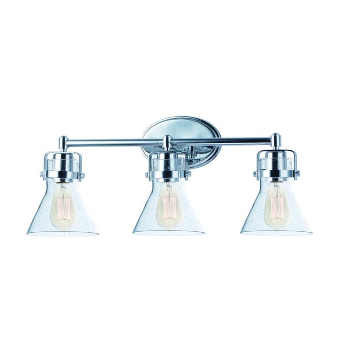Maxim Seafarer 3-Light Bathroom Vanity Light in Polished Chrome Maxim Seafarer 3-Light Bathroom Vanity Light in Polished Chrome
