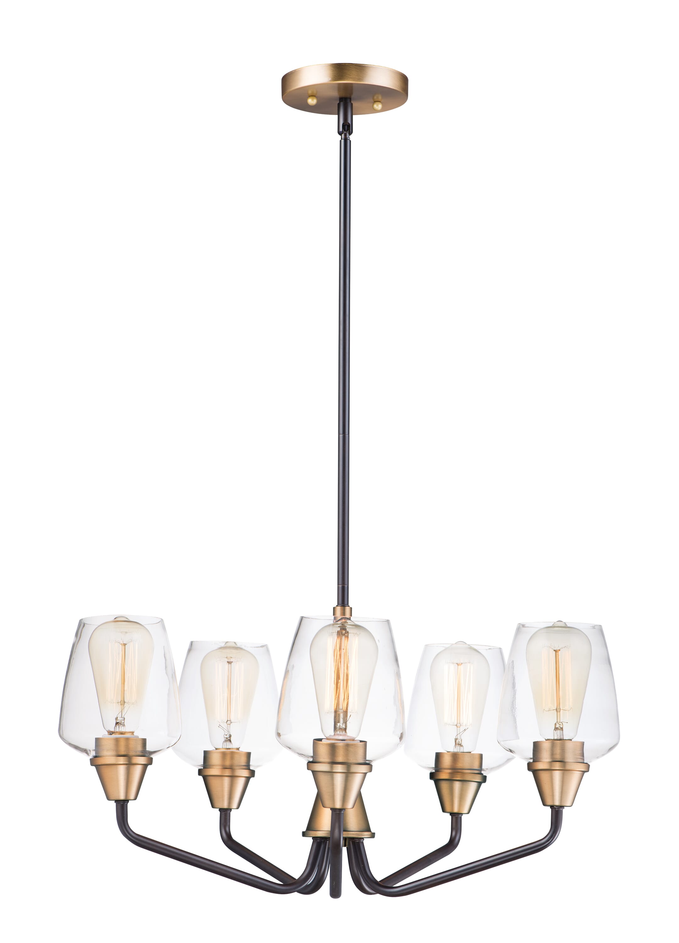 Maxim Goblet 5-Light Transitional Chandelier in Bronze and Antique Brass - 26125CLBZAB