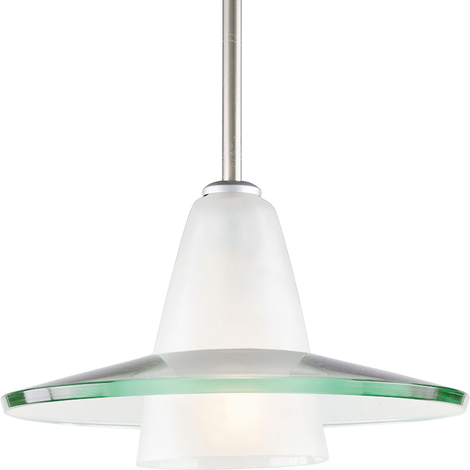 Brushed Nickel One Light Pendant from the Glass Pendants Collection