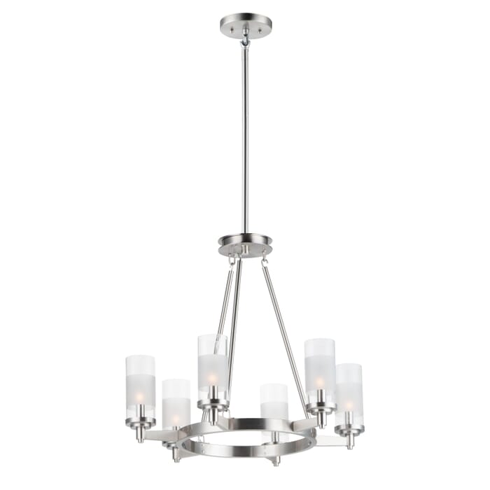 Maxim Crescendo 6-Light Transitional Chandelier in Satin Nickel Maxim Crescendo 6-Light Transitional Chandelier in Satin Nickel