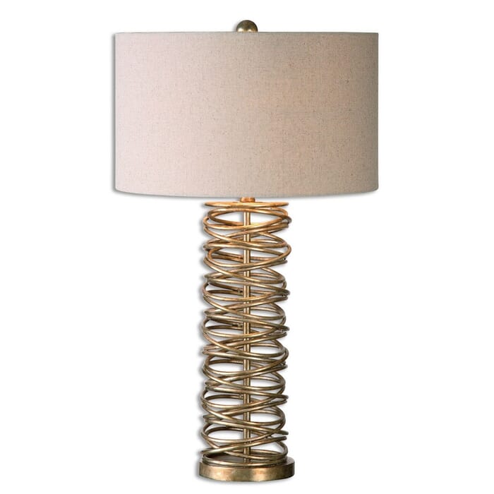 Uttermost Amarey 29.75" Metal Ring Table Lamp in Antique Silver Champagne Uttermost Amarey 29.75" Metal Ring Table Lamp in Antique Silver Champagne