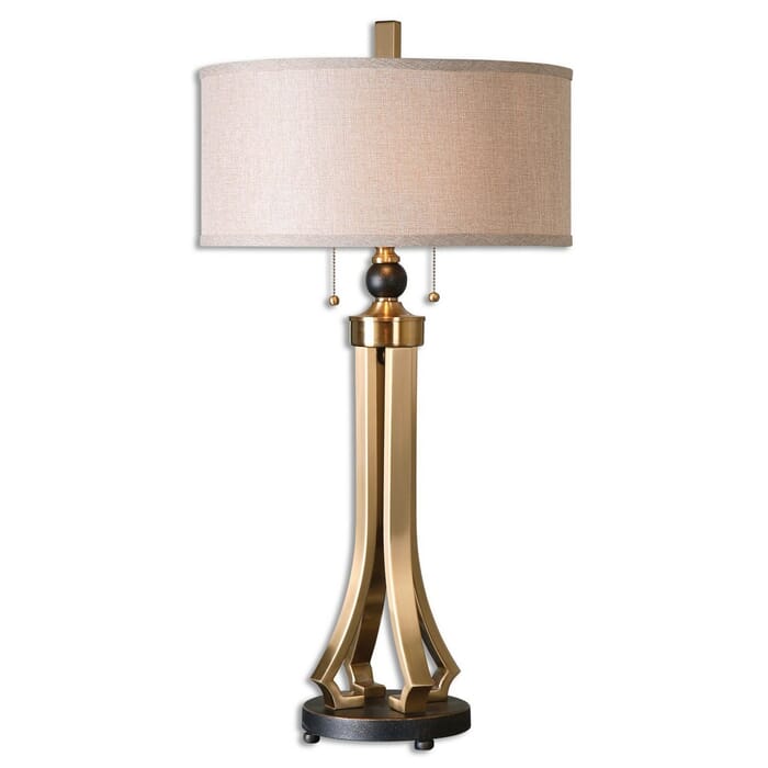 Uttermost Selvino 32.75" 2-Light Table Lamp in Brushed Brass Uttermost Selvino 32.75" 2-Light Table Lamp in Brushed Brass