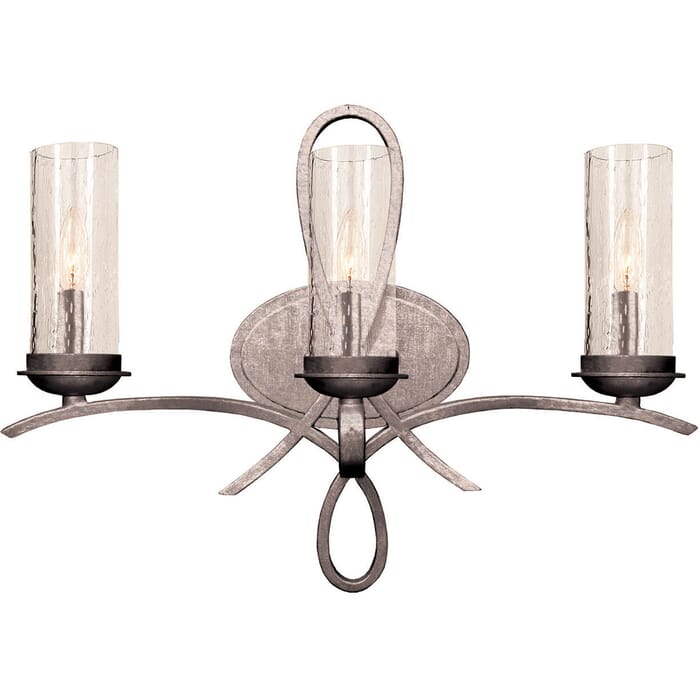 Kalco Grayson 3-Light Bathroom Vanity Light in Pearl Silver Kalco Grayson 3-Light Bathroom Vanity Light in Pearl Silver