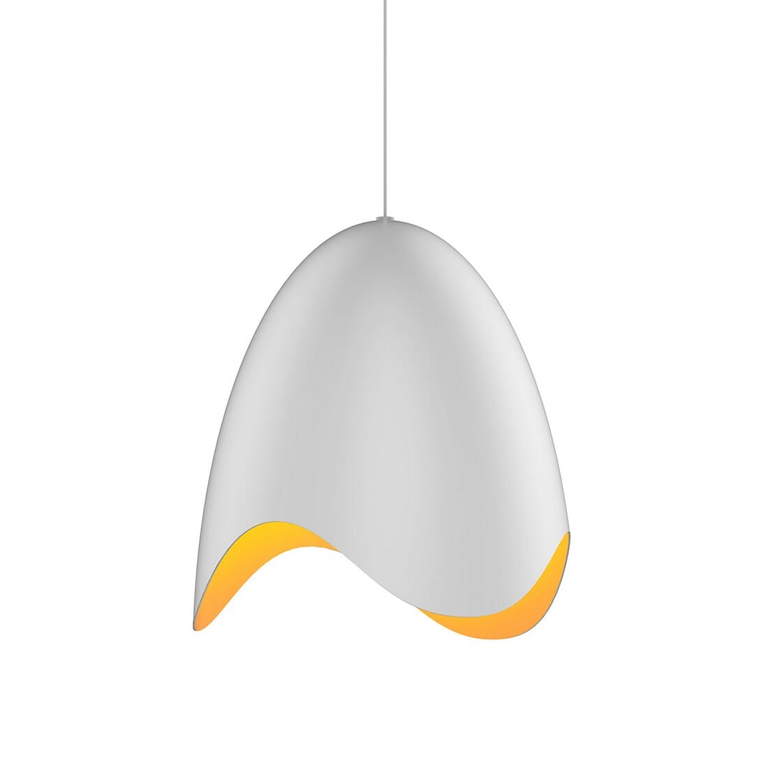 Waveforms 14" Apricot Bell LED Pendant in Satin White