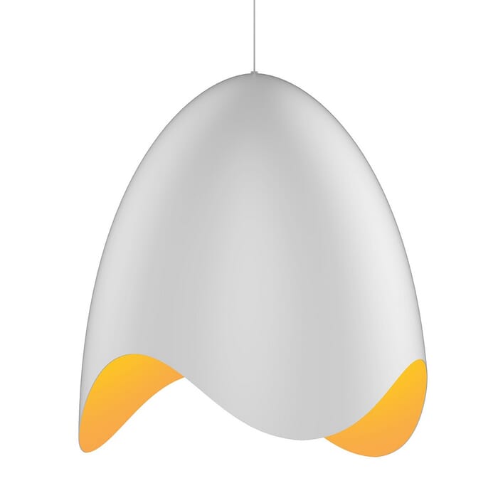 Sonneman Waveforms 23.25" Apricot Bell LED Pendant in Satin White Sonneman Waveforms 23.25" Apricot Bell LED Pendant in Satin White