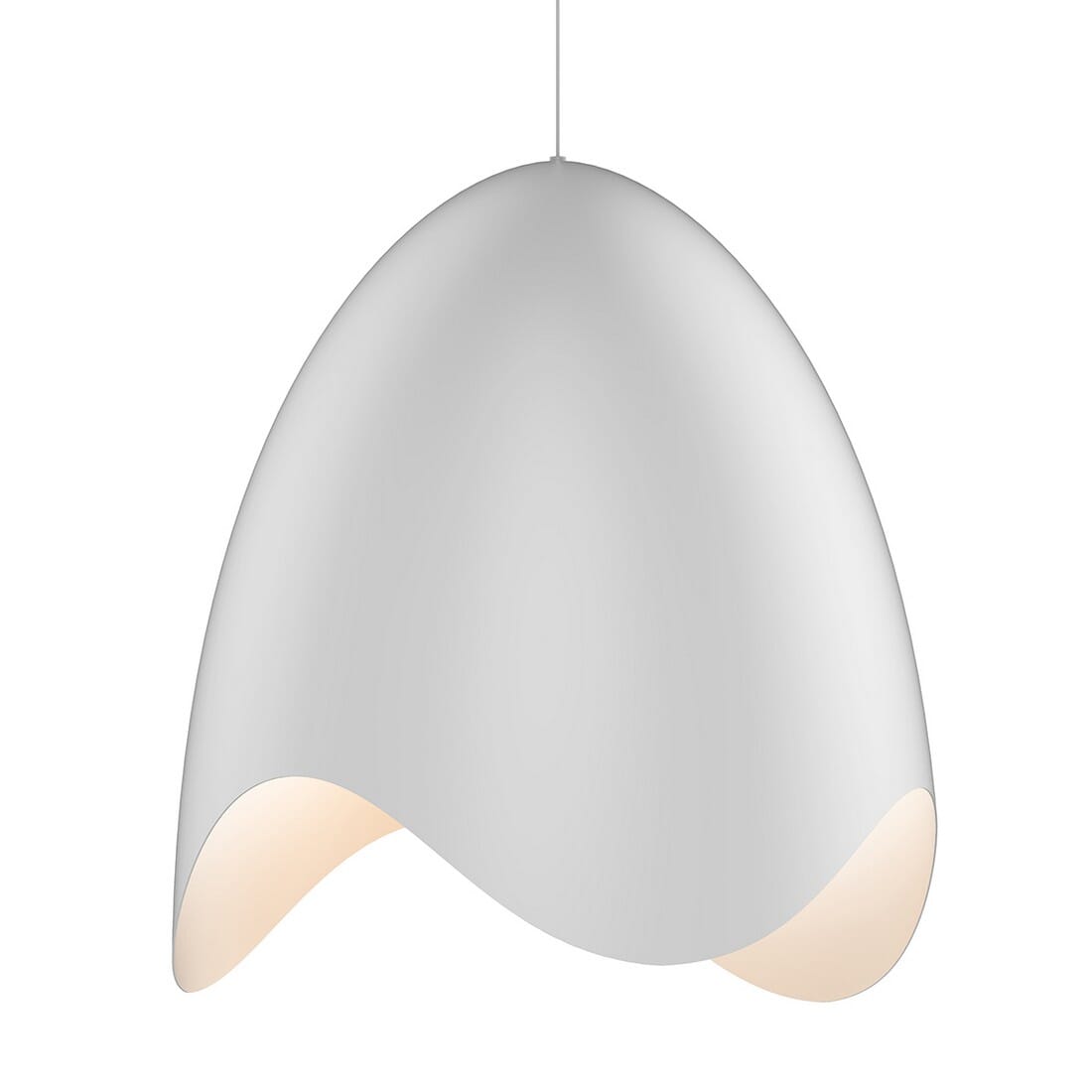 Waveforms 23.25" White Bell LED Pendant in Satin White