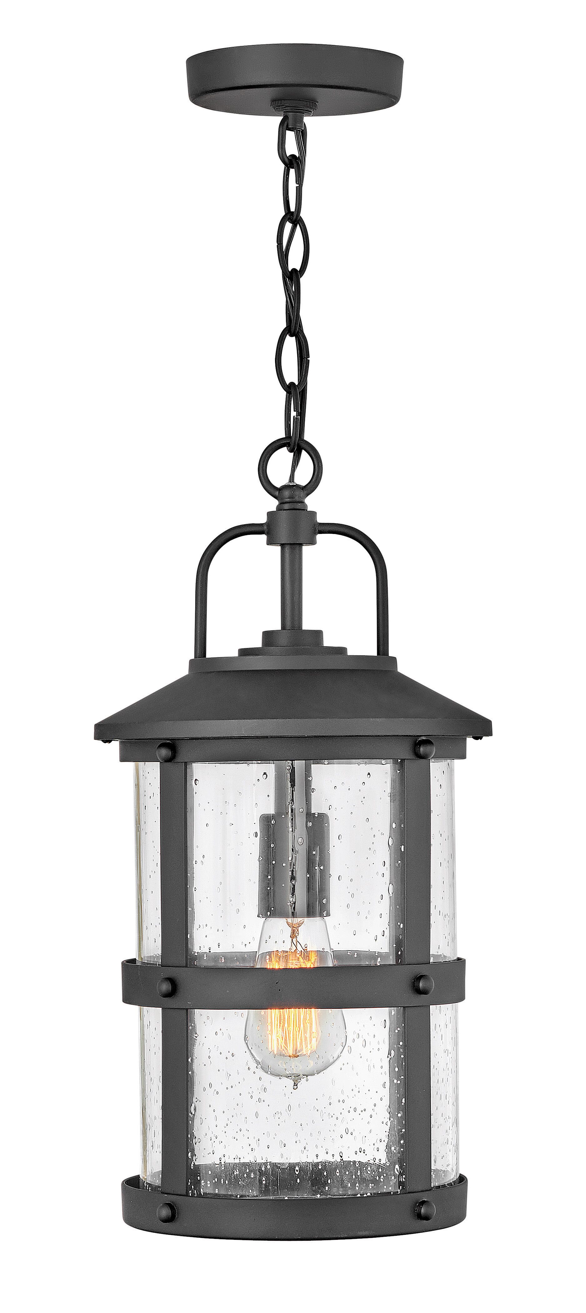 Black LED Hanging Lantern from the Lakehouse Collection