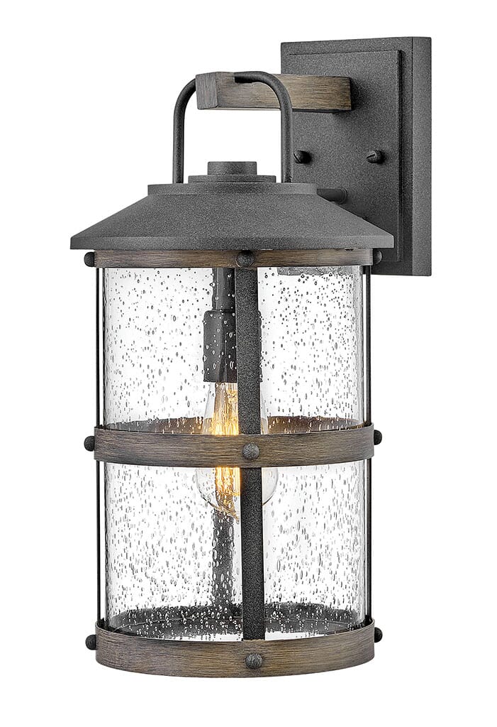 Aged Zinc LED Outdoor Lantern from the Lakehouse Collection