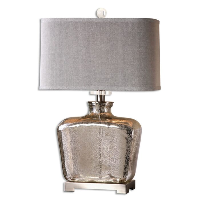 Uttermost Molinara Speckled Mercury Glass Table Lamp in Brushed Nickel Uttermost Molinara Speckled Mercury Glass Table Lamp in Brushed Nickel