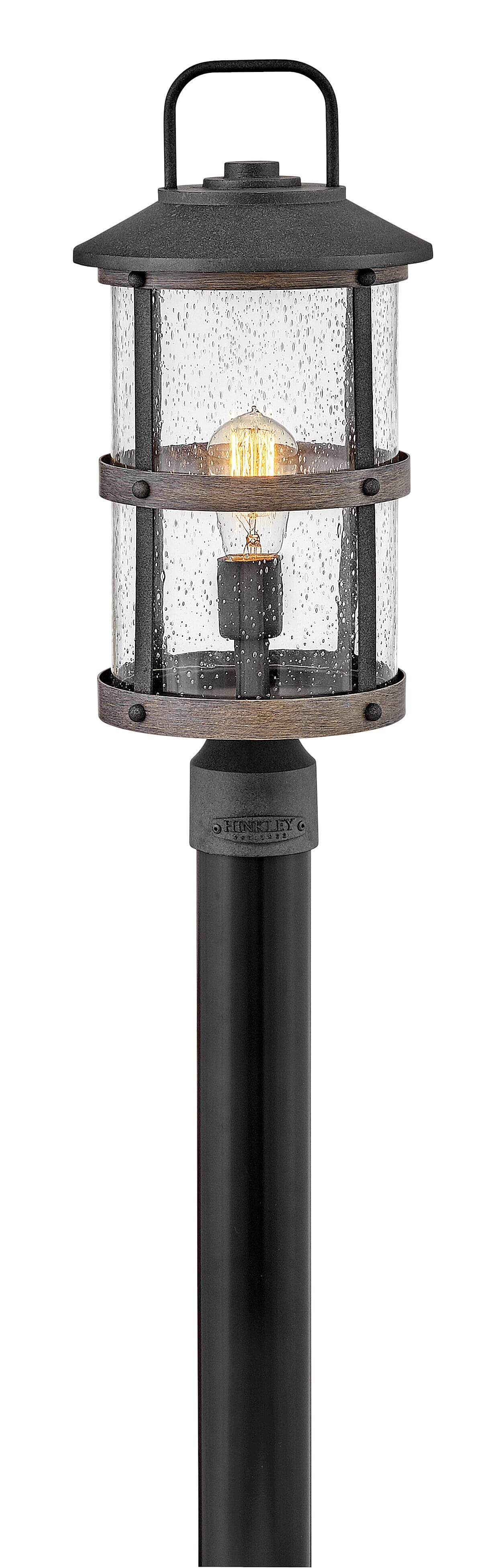 Aged Zinc LED Outdoor Lantern from the Lakehouse Collection