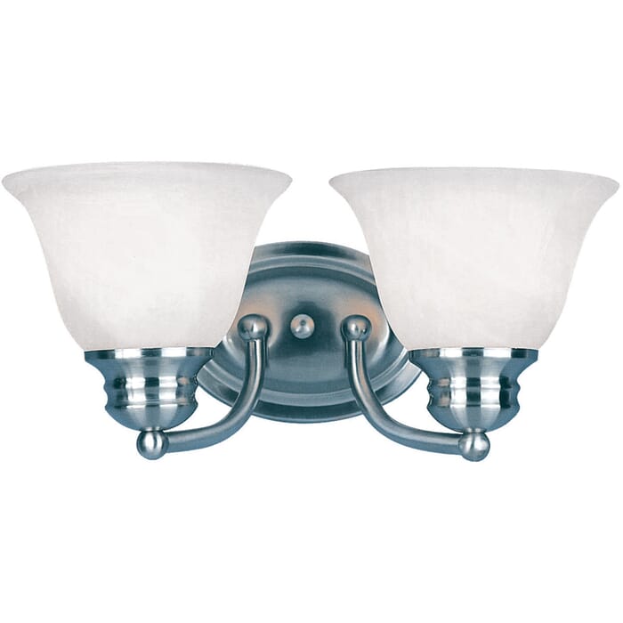 Maxim Lighting Malibu 2-Light Bathroom Vanity Light in Satin Nickel Maxim Lighting Malibu 2-Light Bathroom Vanity Light in Satin Nickel