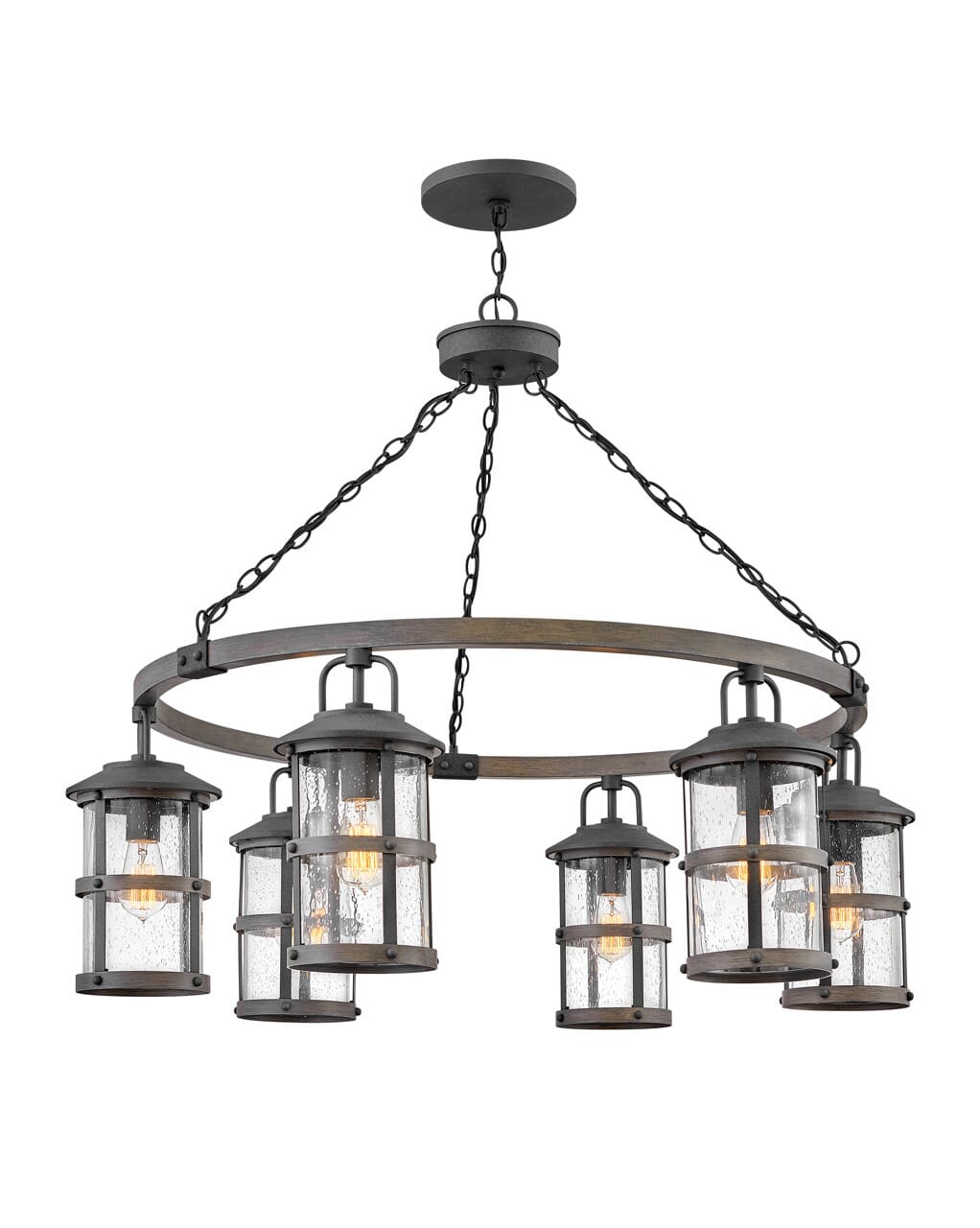 Lakehouse 6-Light Outdoor Pendant In Aged Zinc