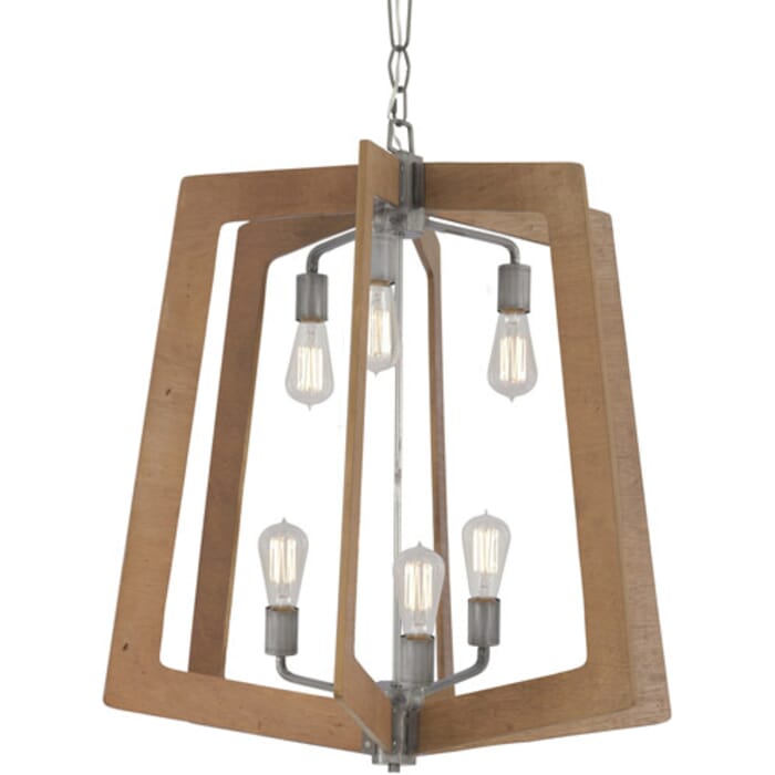 Varaluz Lofty 6-Light Modern Farmhouse Chandelier in Steel and Wheat Marine Grade Varaluz Lofty 6-Light Modern Farmhouse Chandelier in Steel and Wheat Marine Grade