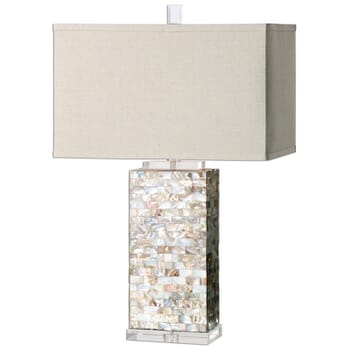 Uttermost Aden 28.5" Layered Tiles Lamp in Capiz Shell