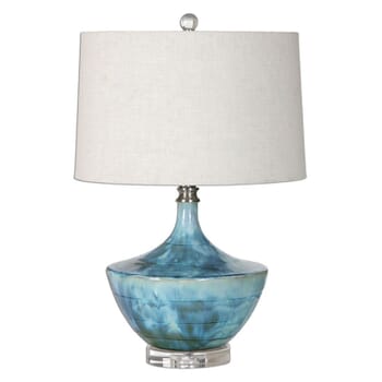 Uttermost Chasida 23" Ceramic Lamp in Blue Tie Dye