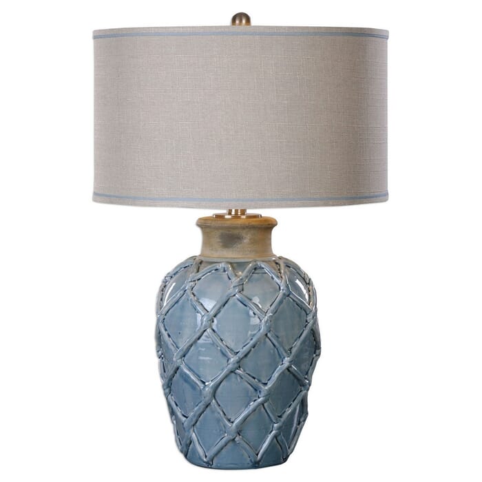 Uttermost Parterre 30" Hammock Weave Pattern Table Lamp in Pale Blue Uttermost Parterre 30" Hammock Weave Pattern Table Lamp in Pale Blue