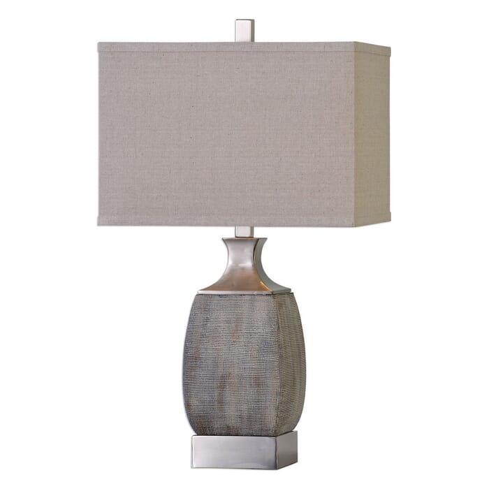 Uttermost Caffaro 27.5" Textured Rust Bronze Table Lamp in Brushed Nickel Uttermost Caffaro 27.5" Textured Rust Bronze Table Lamp in Brushed Nickel