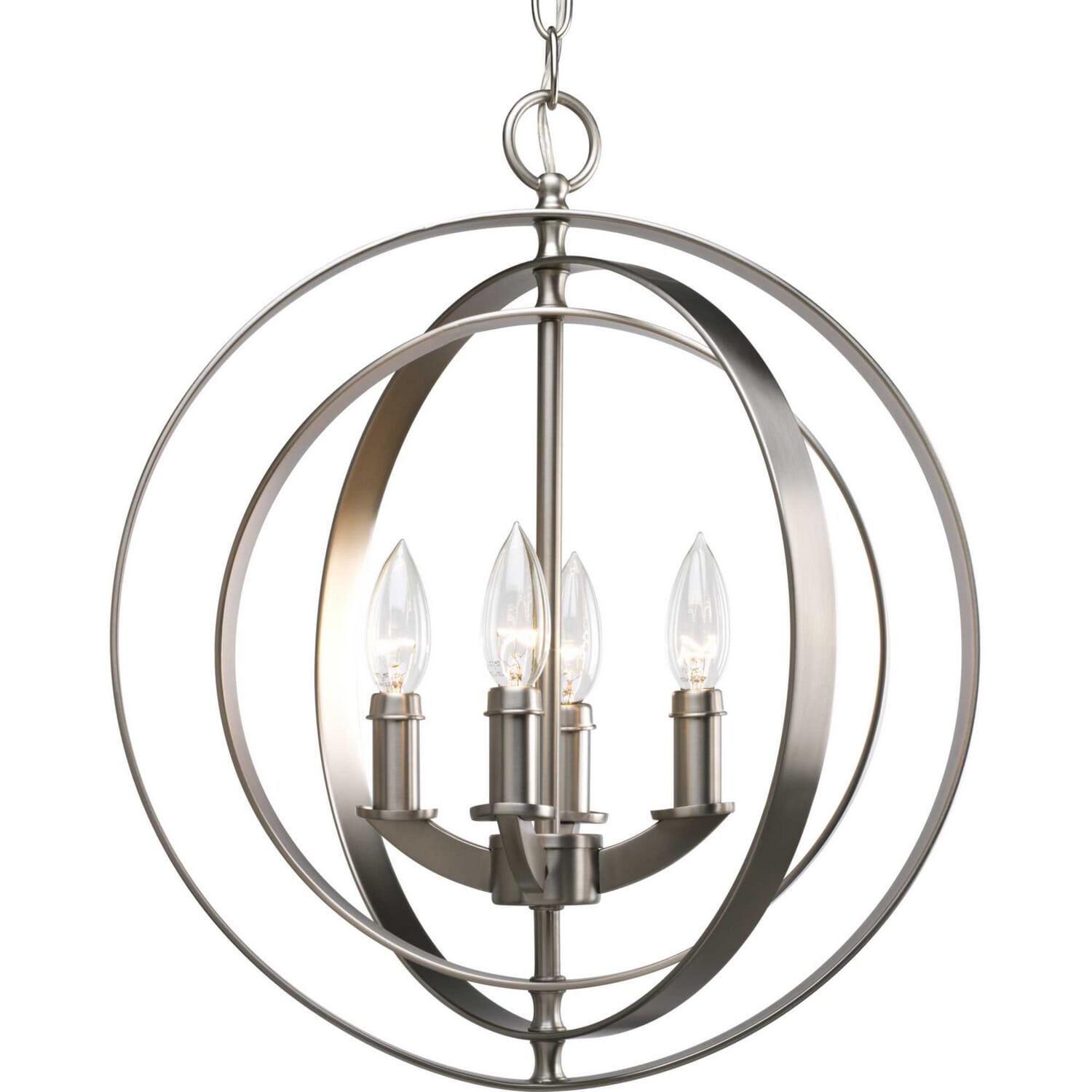 Burnished Silver Four Light Foyer Pendant from the Equinox Collection