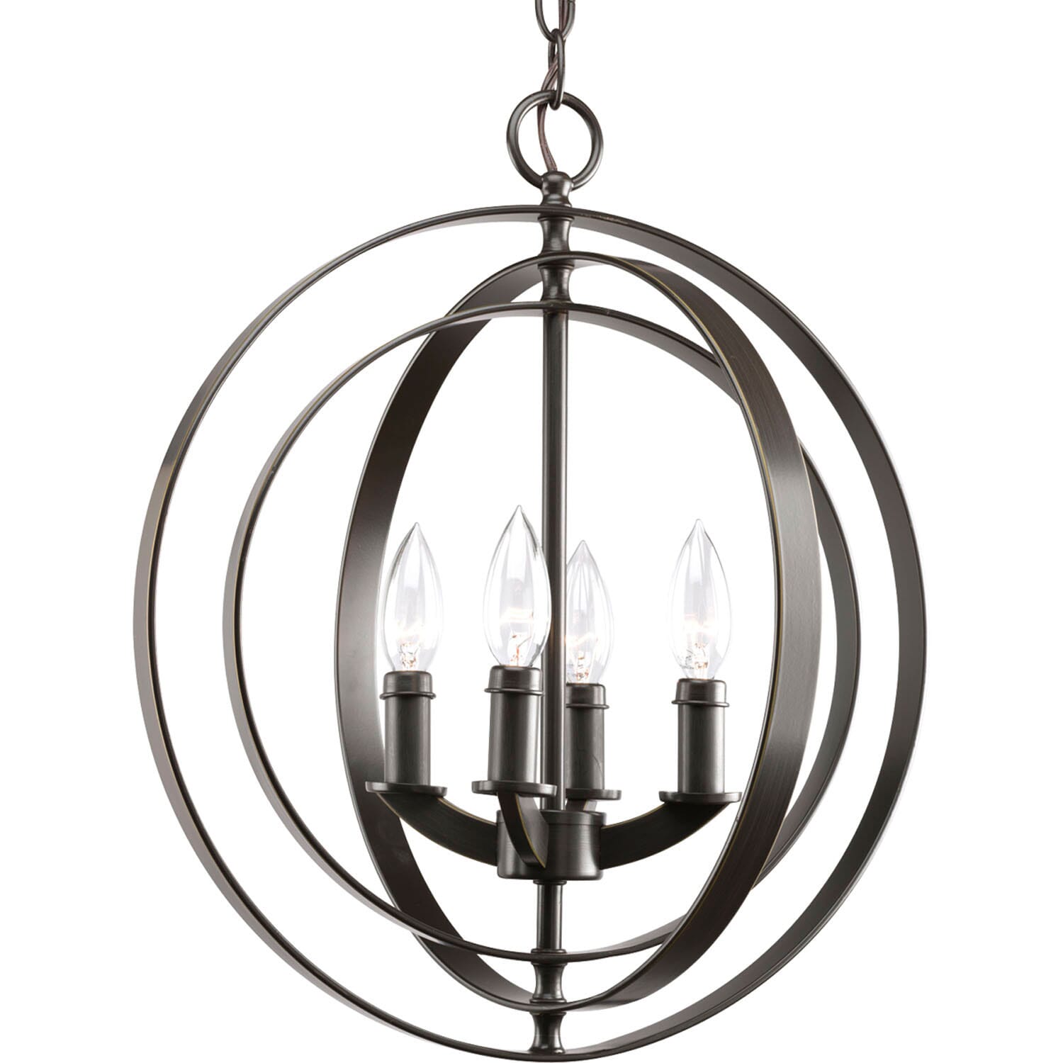 Antique Bronze Four Light Foyer Pendant from the Equinox Collection