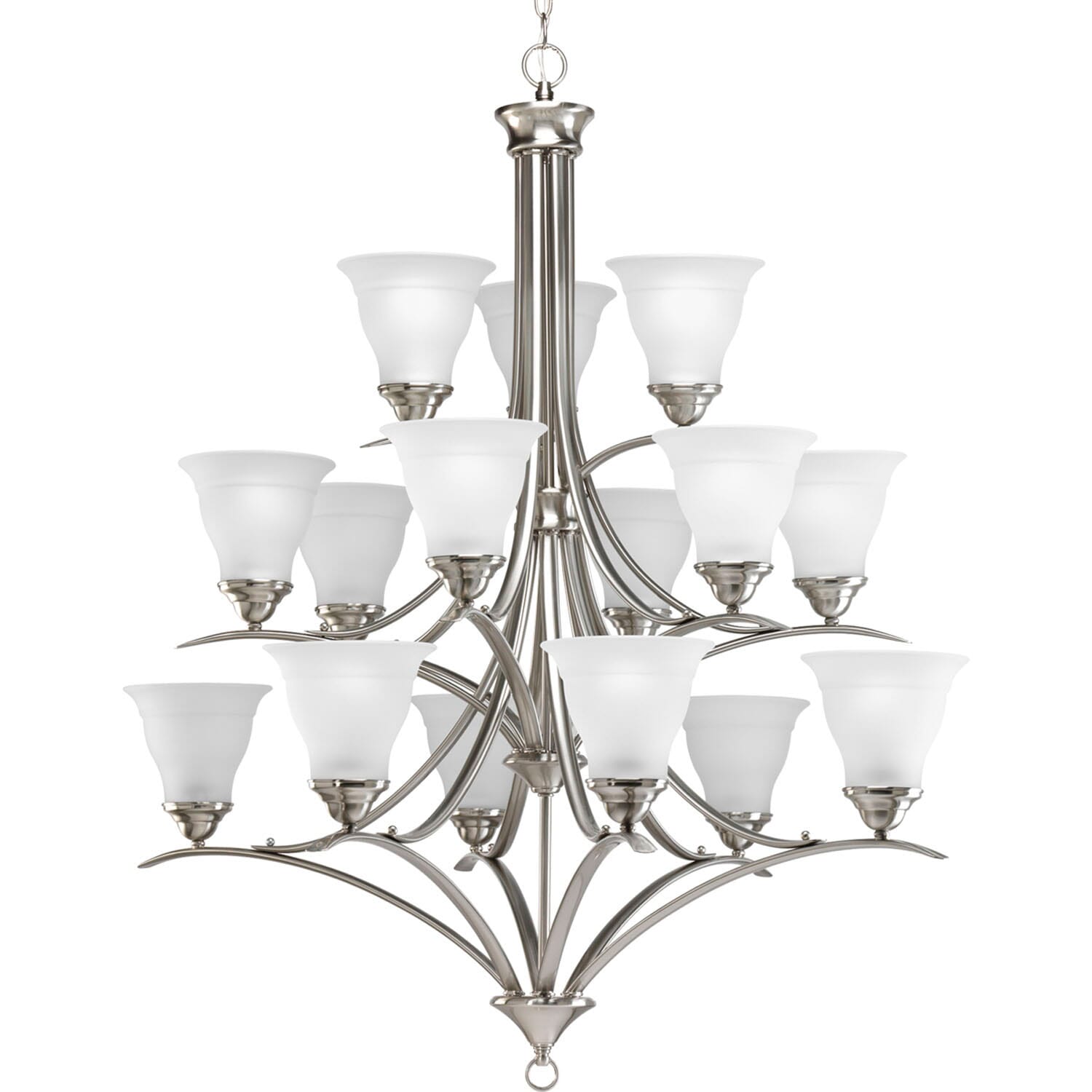 Brushed Nickel 15 Light Chandelier from the Trinity Collection