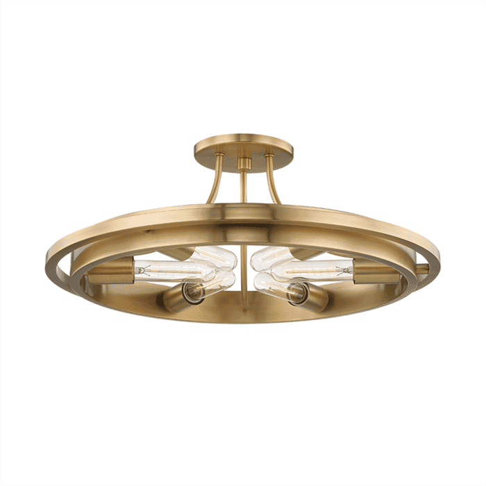Hudson Valley Chambers 6-Light Ceiling Light in Aged Brass Hudson Valley Chambers 6-Light Ceiling Light in Aged Brass