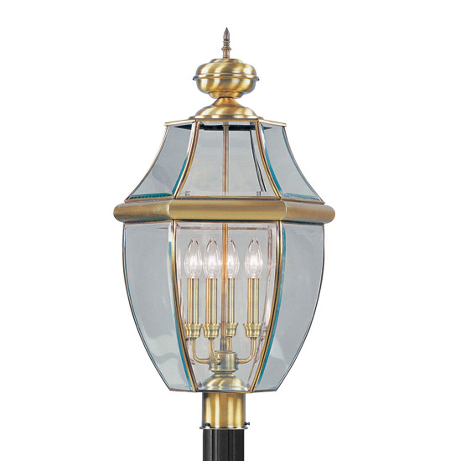 Monterey 4-Light Outdoor Post Lantern in Antique Brass