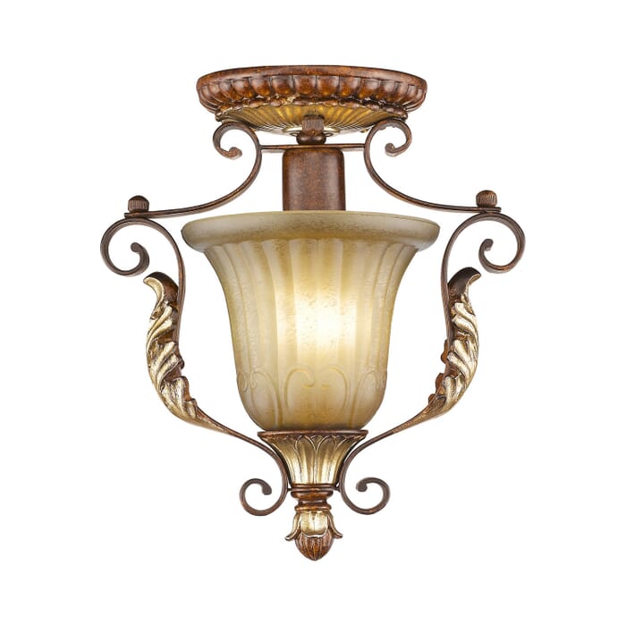 Villa Verona 1-Light Ceiling Mount in Hand Applied Verona Bronze w with Aged Gold Leafs Villa Verona 1-Light Ceiling Mount in Hand Applied Verona Bronze w with Aged Gold Leafs