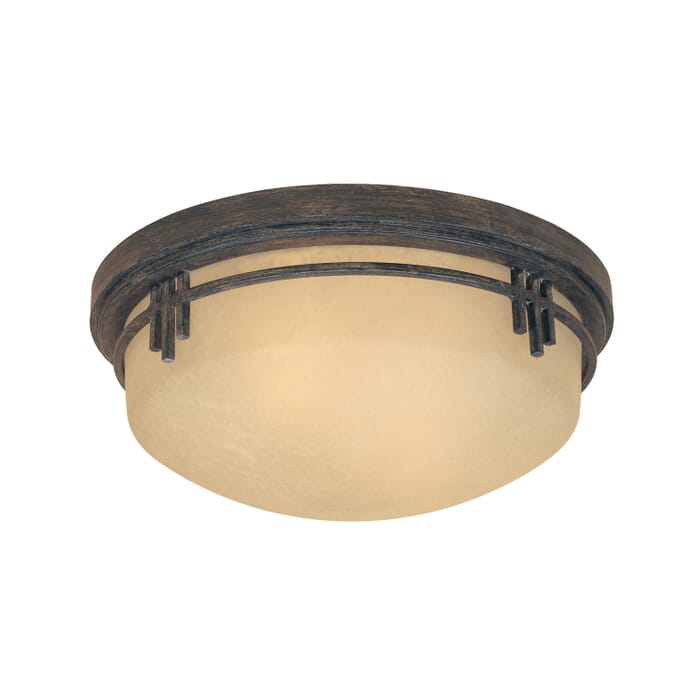 Mission Ridge 2-Light Flushmount in Warm Mahogany Mission Ridge 2-Light Flushmount in Warm Mahogany
