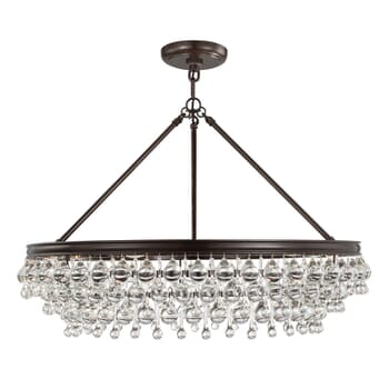 Crystorama Calypso 20" Chandelier in Vibrant Bronze with Clear Glass Drops Crystals