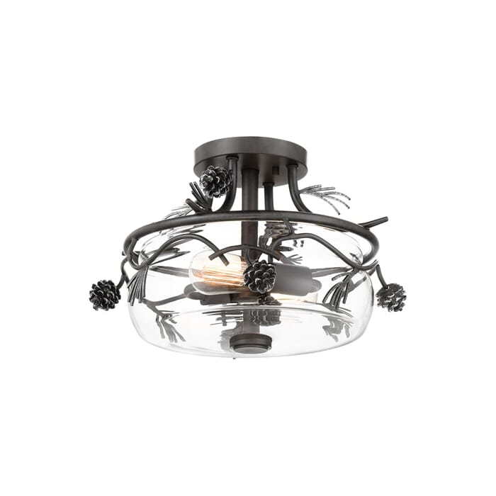 Minka Lavery Ponderosa Ridge 3-Light Ceiling Light in Weathered Spruce with Silver Highlights Minka Lavery Ponderosa Ridge 3-Light Ceiling Light in Weathered Spruce with Silver Highlights