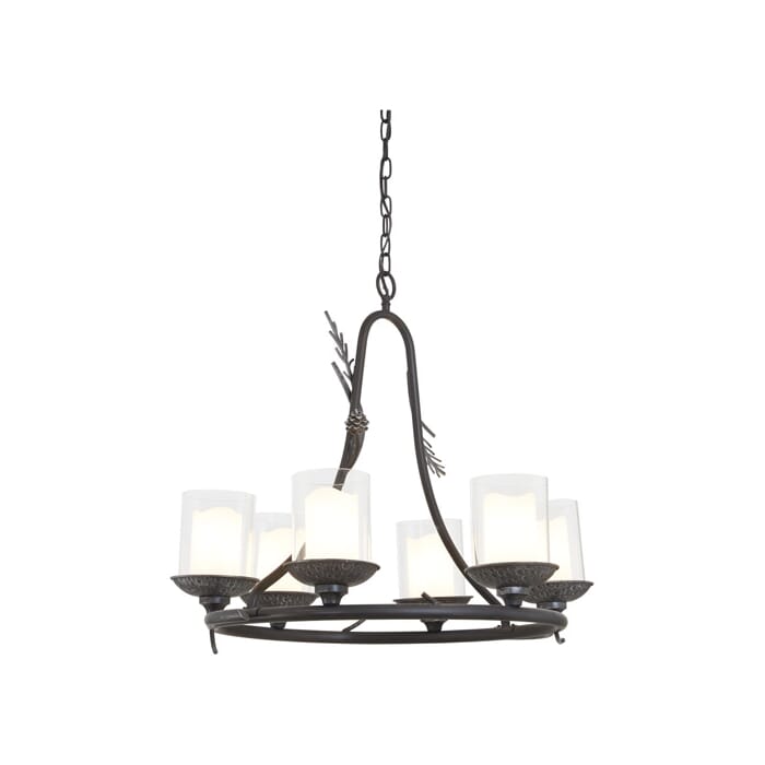 Minka Lavery Ponderosa Ridge 6-Light Chandelier in Weathered Spruce with Silver Highlights Minka Lavery Ponderosa Ridge 6-Light Chandelier in Weathered Spruce with Silver Highlights
