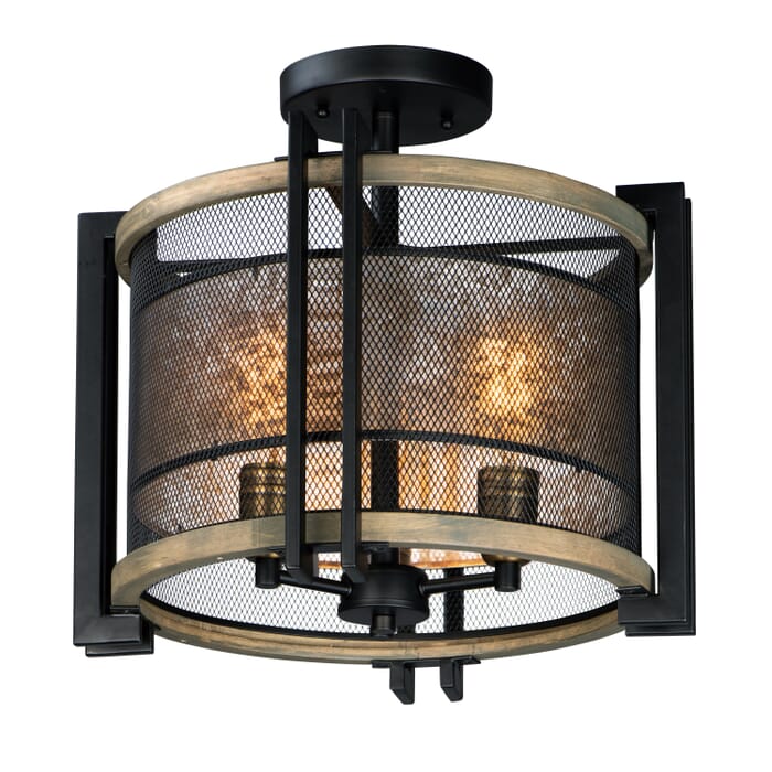Maxim Lighting Boundry 3-Light Ceiling Light in Black/Barn Wood/Antique Brass Maxim Lighting Boundry 3-Light Ceiling Light in Black/Barn Wood/Antique Brass