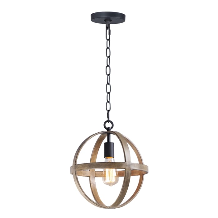 Maxim Compass 12" Pendant Light in Antique Pecan and Black Maxim Compass 12" Pendant Light in Antique Pecan and Black