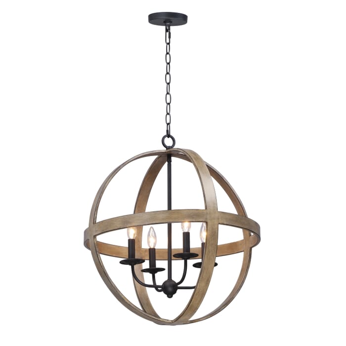 Maxim Compass 4-Light 23" Pendant Light in Antique Pecan and Black Maxim Compass 4-Light 23" Pendant Light in Antique Pecan and Black
