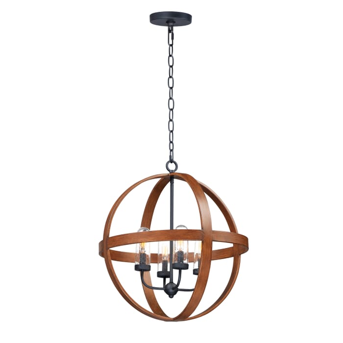 Maxim Compass 4-Light 25" Pendant Light in Antique Pecan and Black Maxim Compass 4-Light 25" Pendant Light in Antique Pecan and Black