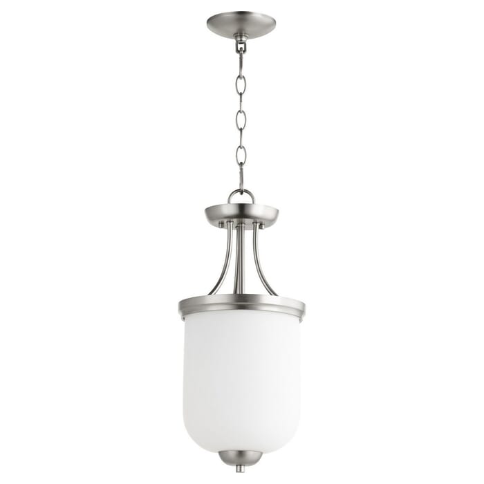 Quorum Enclave 2-Light 9" Pendant Light in Satin Nickel Quorum Enclave 2-Light 9" Pendant Light in Satin Nickel