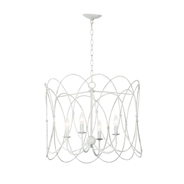Maxim Trellis 4-Light Pendant Light in Weathered White Maxim Trellis 4-Light Pendant Light in Weathered White