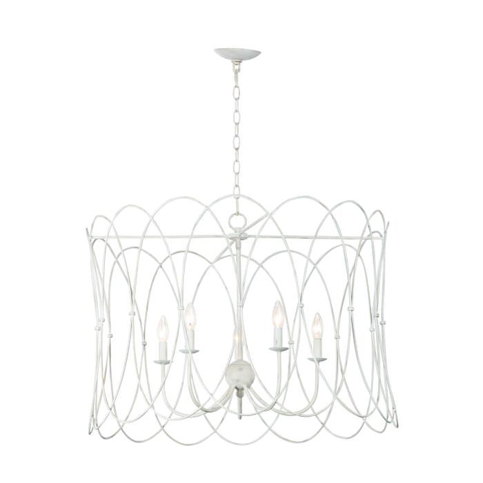 Maxim Trellis 5-Light Pendant Light in Weathered White Maxim Trellis 5-Light Pendant Light in Weathered White