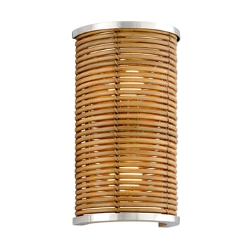 Corbett Carayes by Martyn Lawrence Bullard 2-Light Wall Sconce in Natural Rattan Stainless Steel