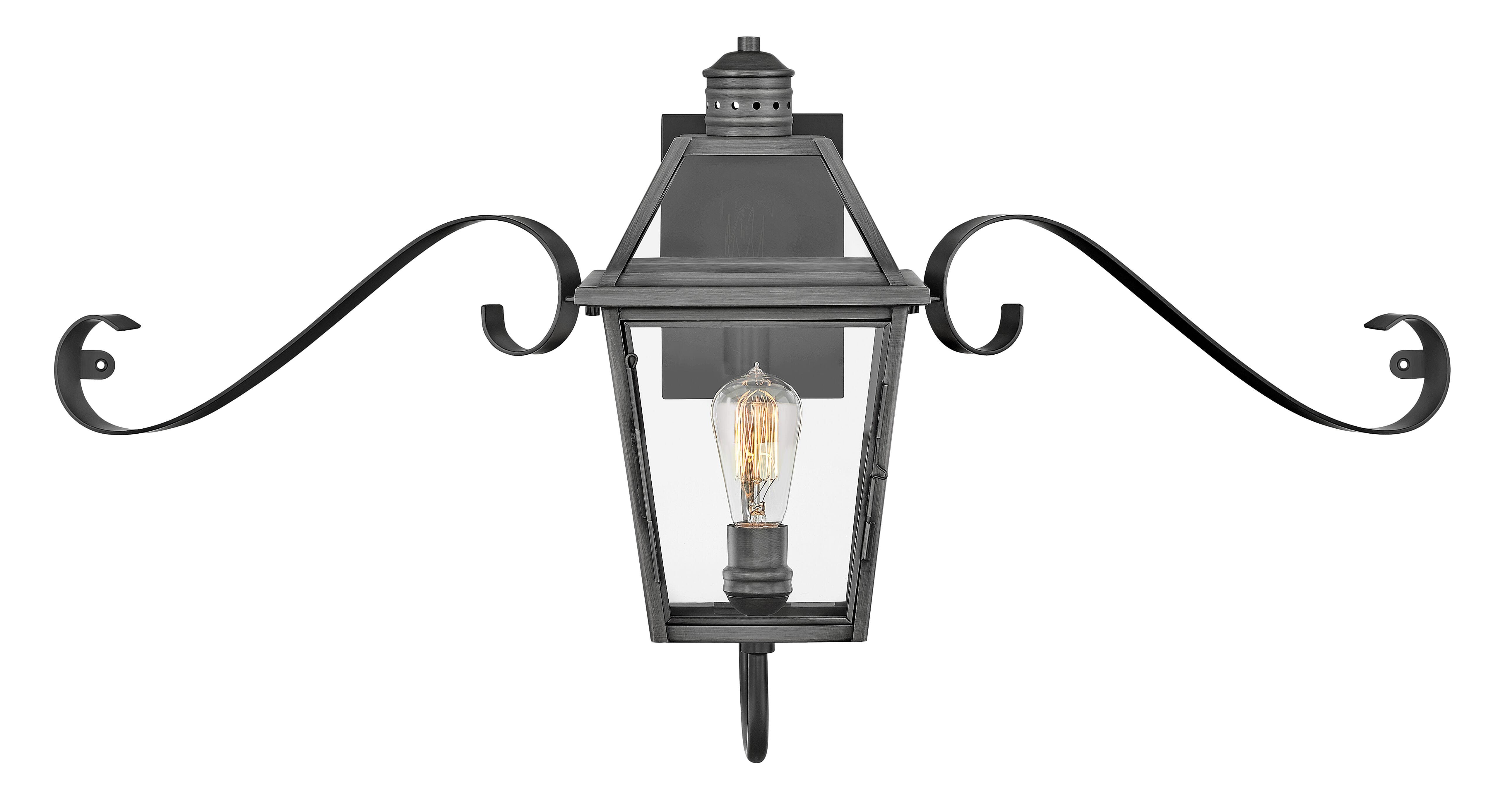 Blackened Brass LED Outdoor Lantern from the Nouvelle Collection