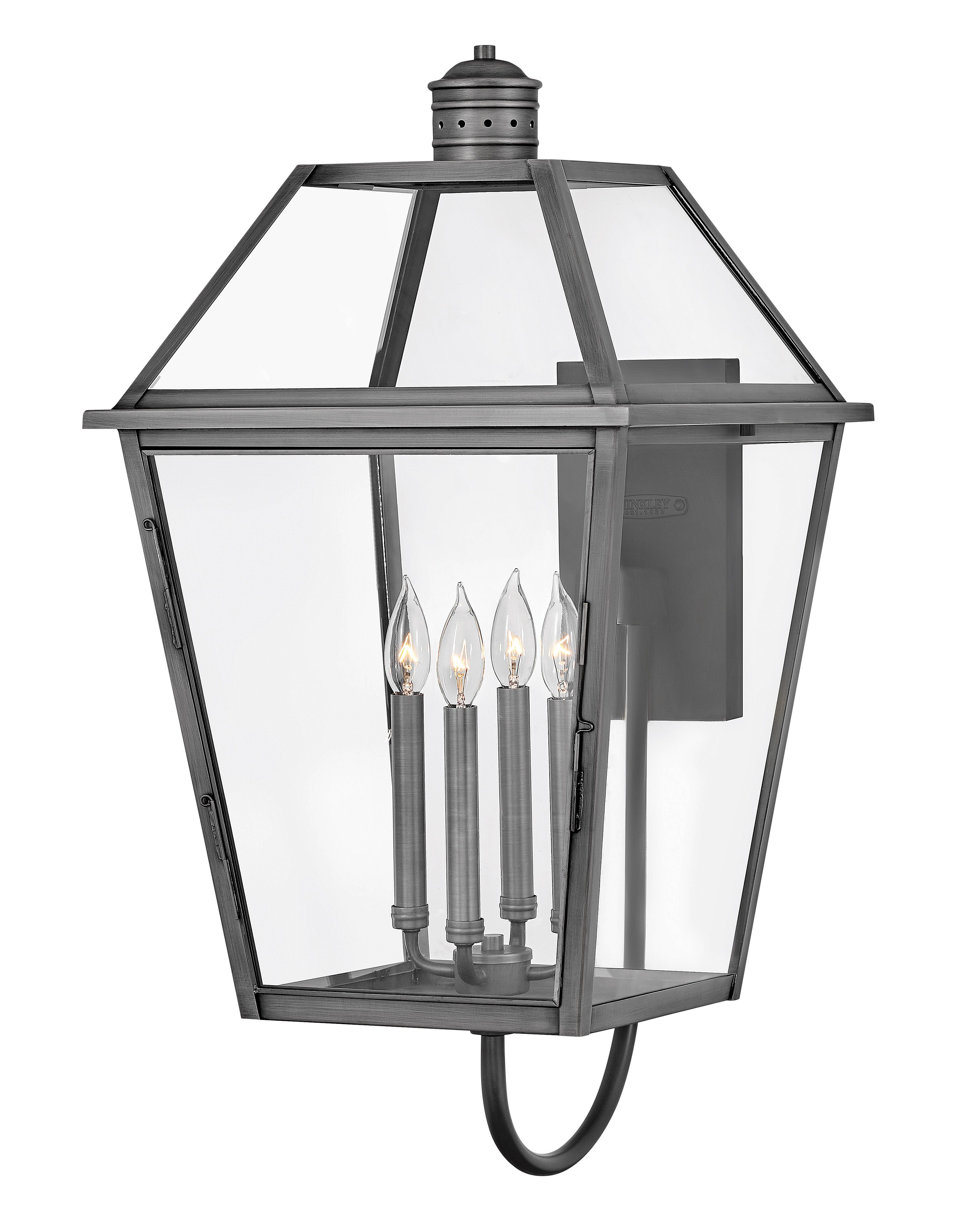 Blackened Brass LED Outdoor Lantern from the Nouvelle Collection