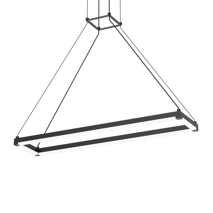 Sonneman Stix Rectangle 30" LED Pendant in Satin Black Sonneman Stix Rectangle 30" LED Pendant in Satin Black