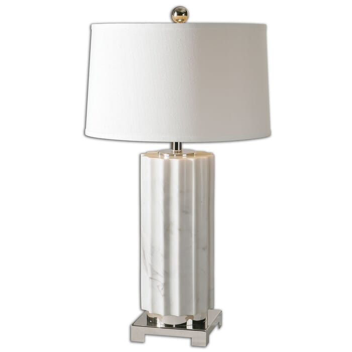 Uttermost Castorano 30.75" Scalloped Lamp in White Marble Uttermost Castorano 30.75" Scalloped Lamp in White Marble
